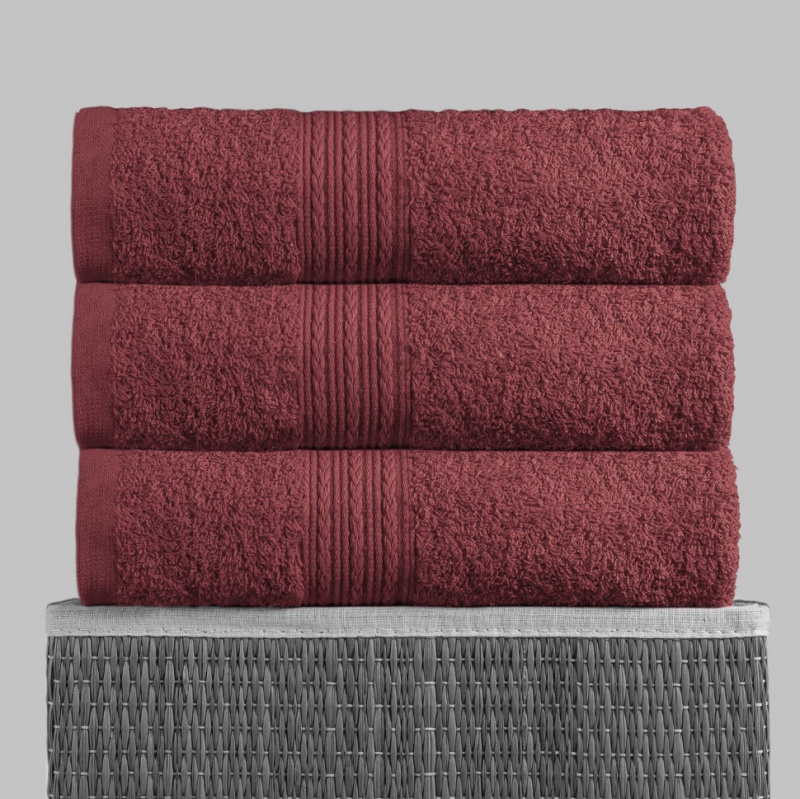 Полотенце махровое с бордюром (Коричневый)