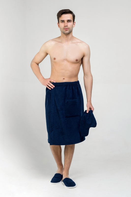 Мужской набор для сауны Премиум (Темно-синий)